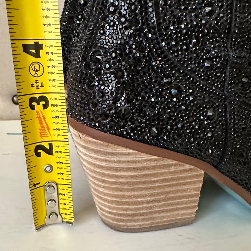 Betsey Johnson Glitter Black Ankle Booties - Picture 4 of 10